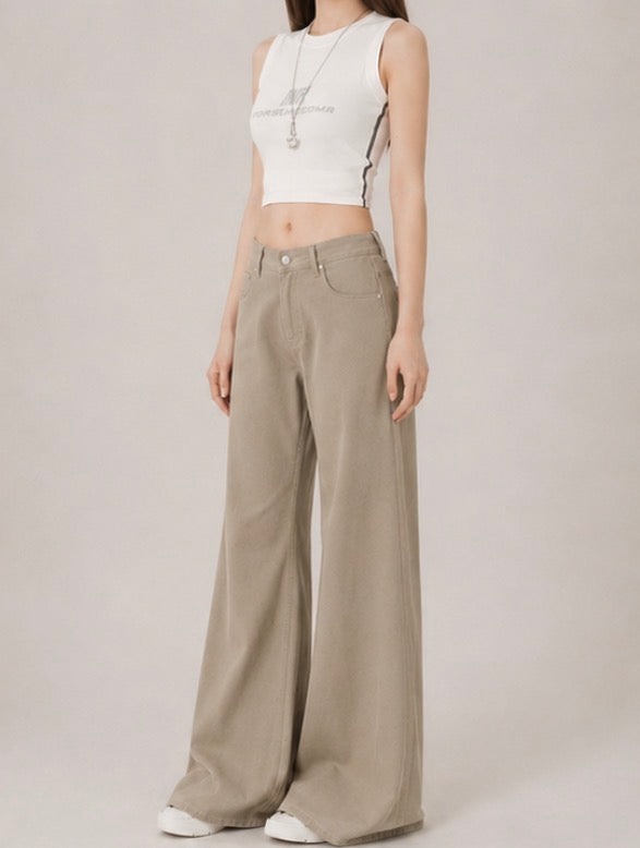 Khaki Cloud Wide Pants