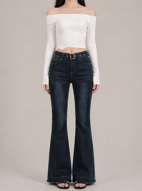 Belted Flare Denim / ベルトフレアデニム