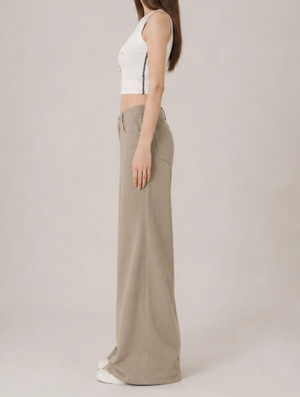 Khaki Cloud Wide Pants