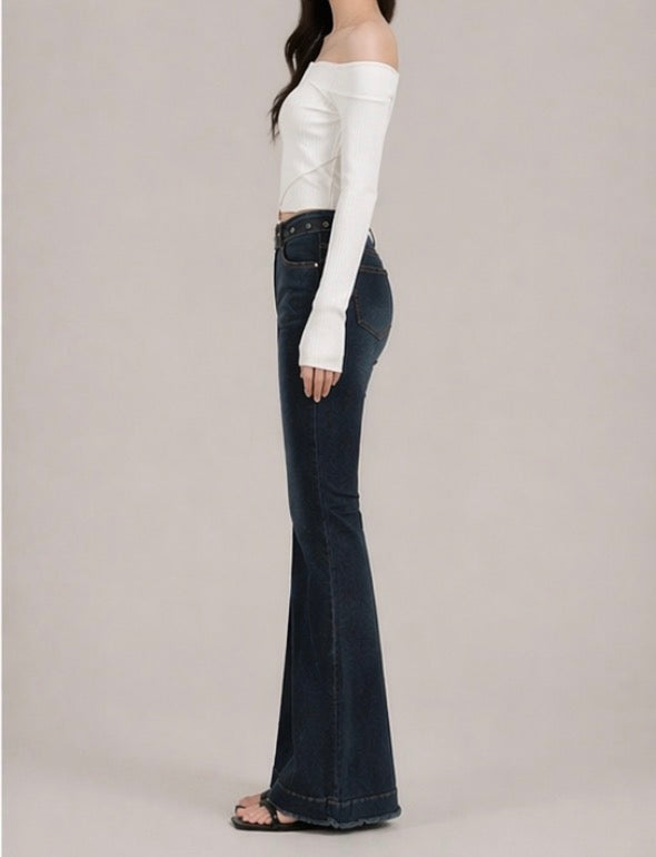 Belted Flare Denim / ベルトフレアデニム