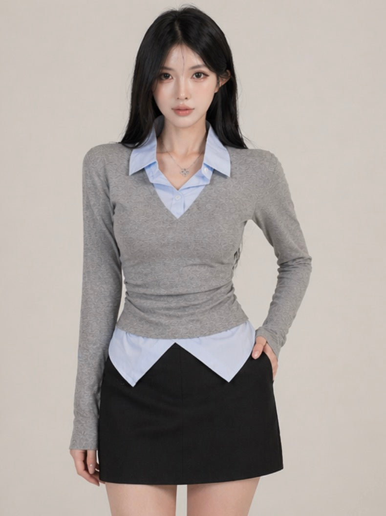 Layered Shirt Top / レイヤードシャツトップ