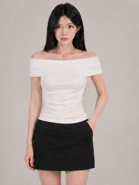 Off-Shoulder Shirred Top / オフショルシャーリングトップス