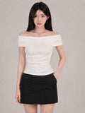 Off-Shoulder Shirred Top / オフショルシャーリングトップス