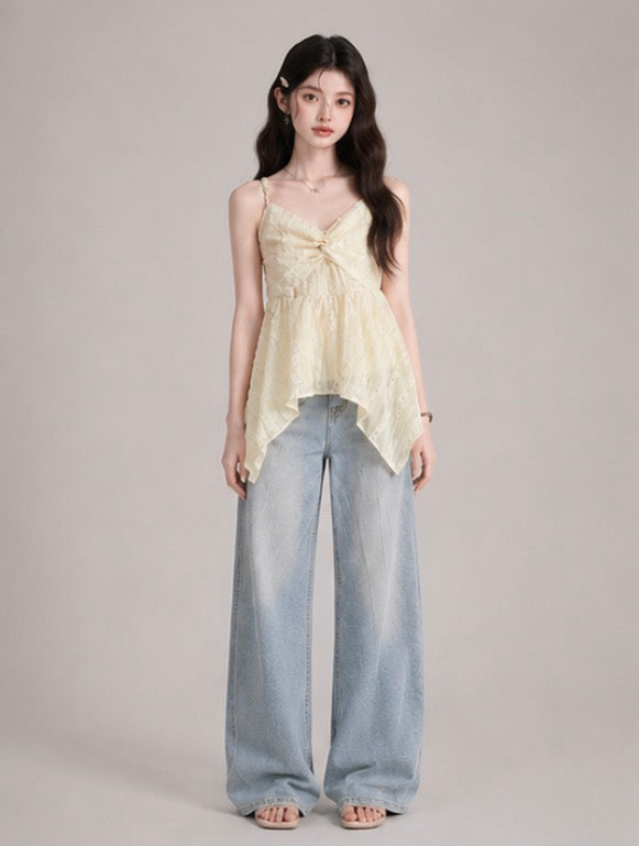 Cream Lace Ruffle Cami  / クリームレースフリルキャミ