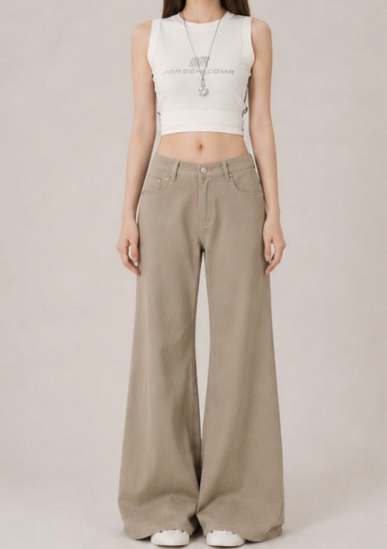 Khaki Cloud Wide Pants