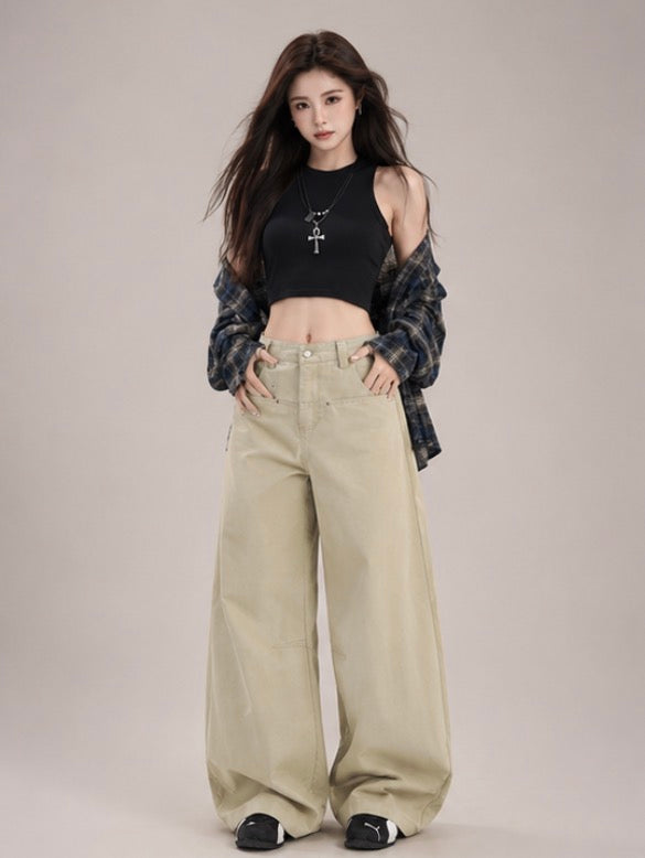 Beige Super Wide Cargo Pants / ベージュスーパーワイドカーゴパンツ