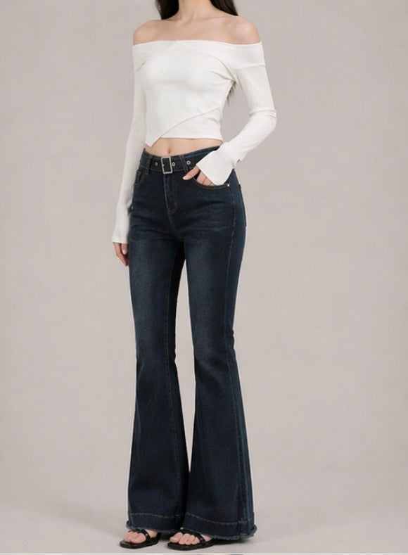 Belted Flare Denim / ベルトフレアデニム