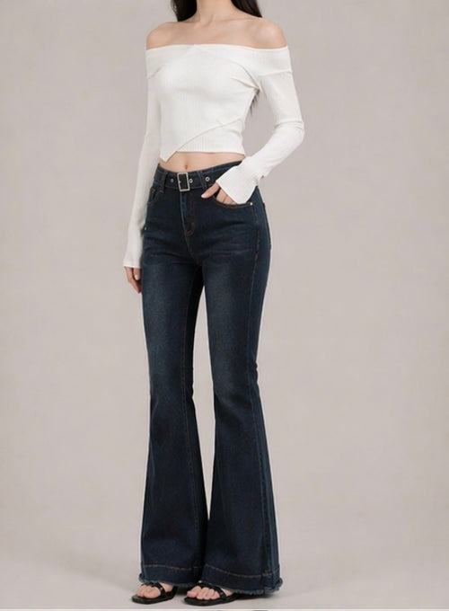 Belted Flare Denim / ベルトフレアデニム