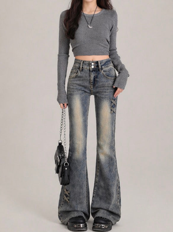 Lace-up Flare Denim / レースアップフレアデニム