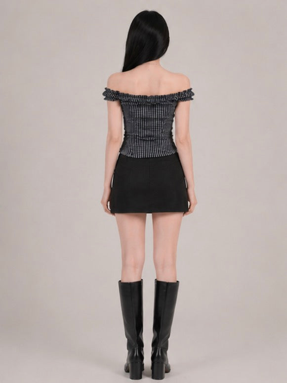 Midnight Stripe Ruched /    ミッドナイトストライプシャーリング
