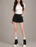 Black Slim Denim Hot Pants / ブラックスリムデニムホットパンツ