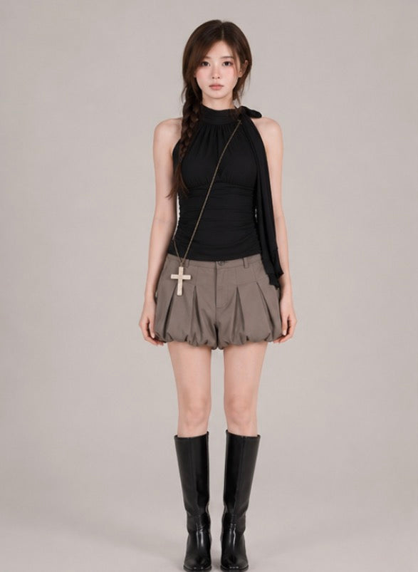Shadow Flow Neck-tie Top