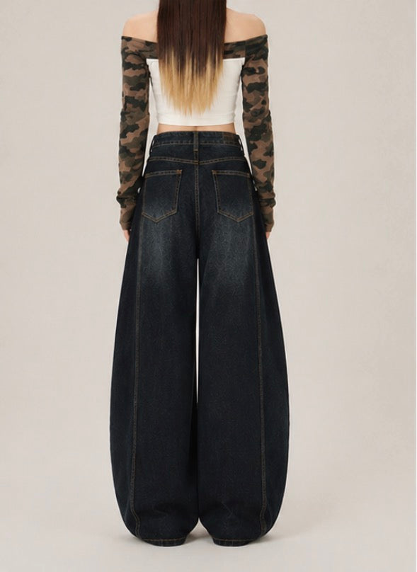 Dark Indigo Cocoon Wide Leg/ダークインディゴコクーンバギーデニム