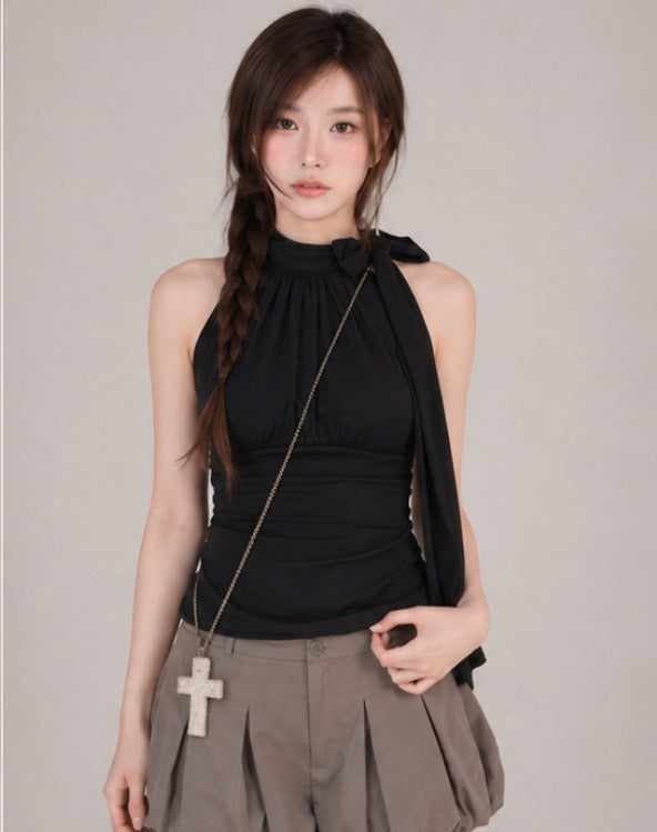 Shadow Flow Neck-tie Top