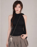 Shadow Flow Neck-tie Top