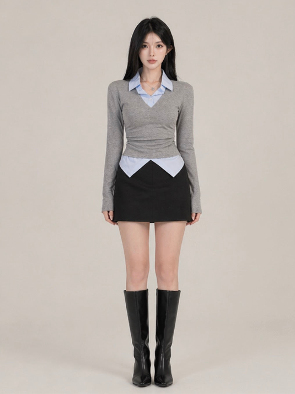 Layered Shirt Top / レイヤードシャツトップ