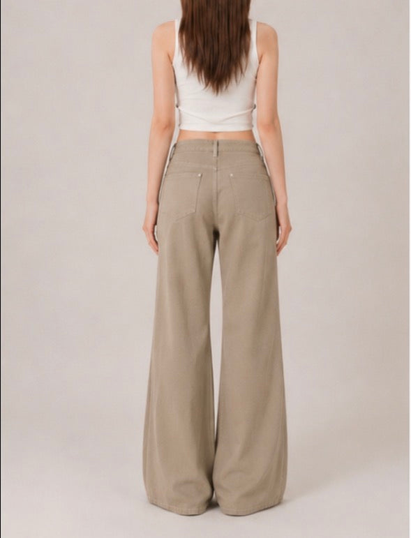 Khaki Cloud Wide Pants