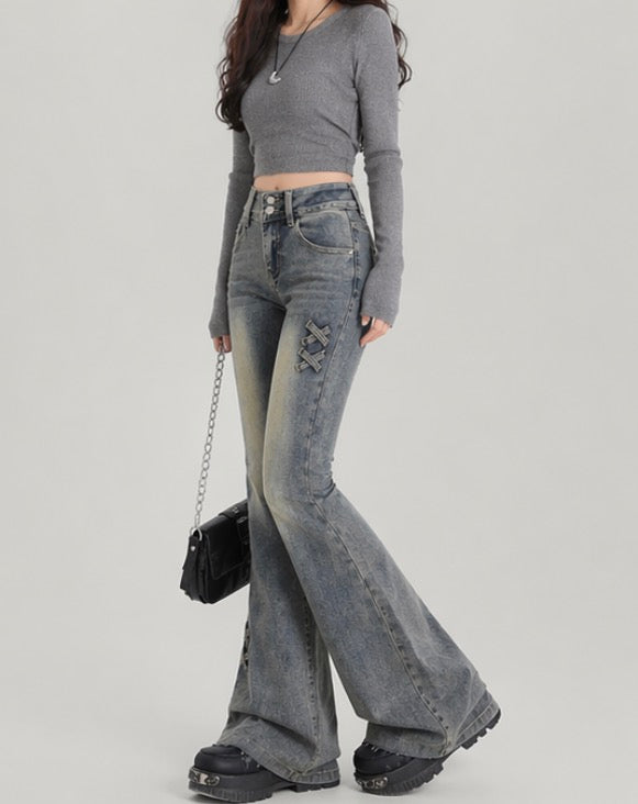 Lace-up Flare Denim / レースアップフレアデニム