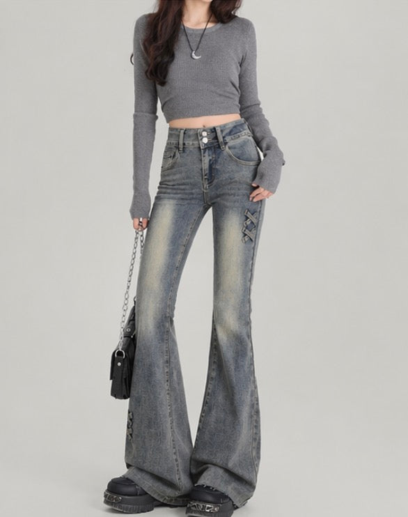 Lace-up Flare Denim / レースアップフレアデニム