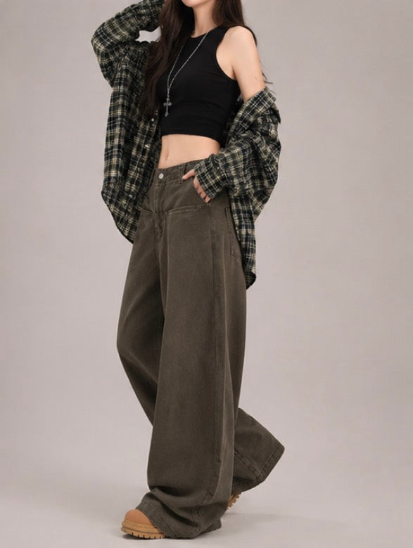 Brown Super Wide Cargo Pants / ブラウンスーパーワイドカーゴパンツ
