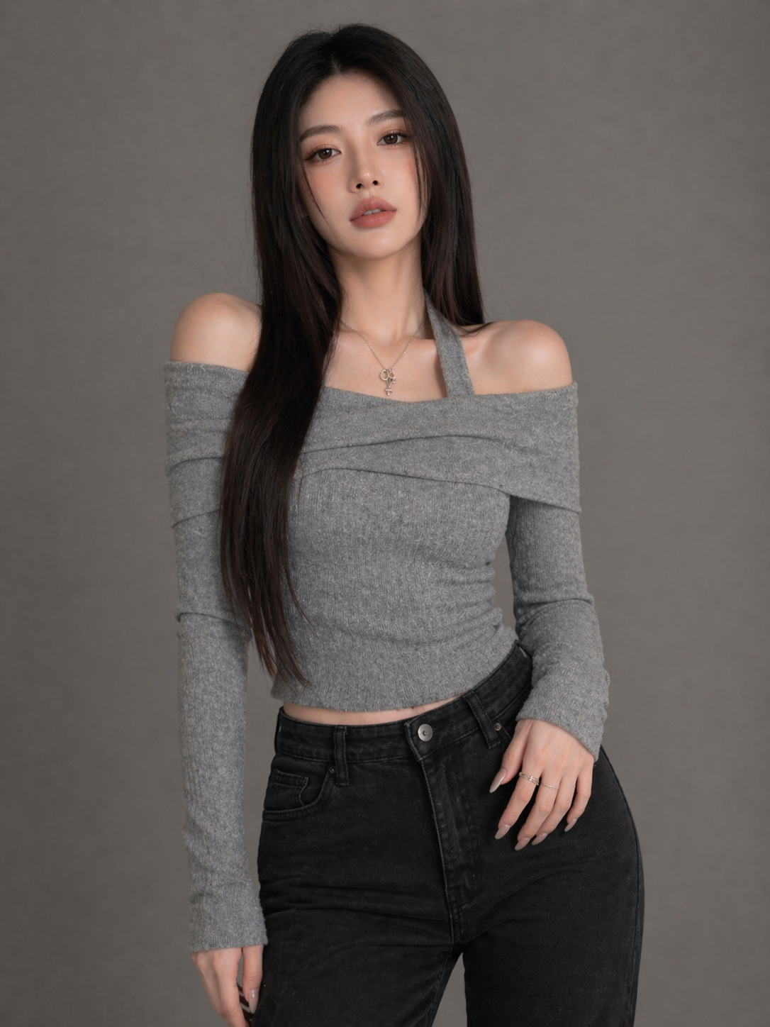 Halter Off-shoulder Knit / ホルターオフショルニット