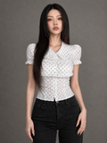Retro French Dot Top/レトロフレンチ・ドットブラウス