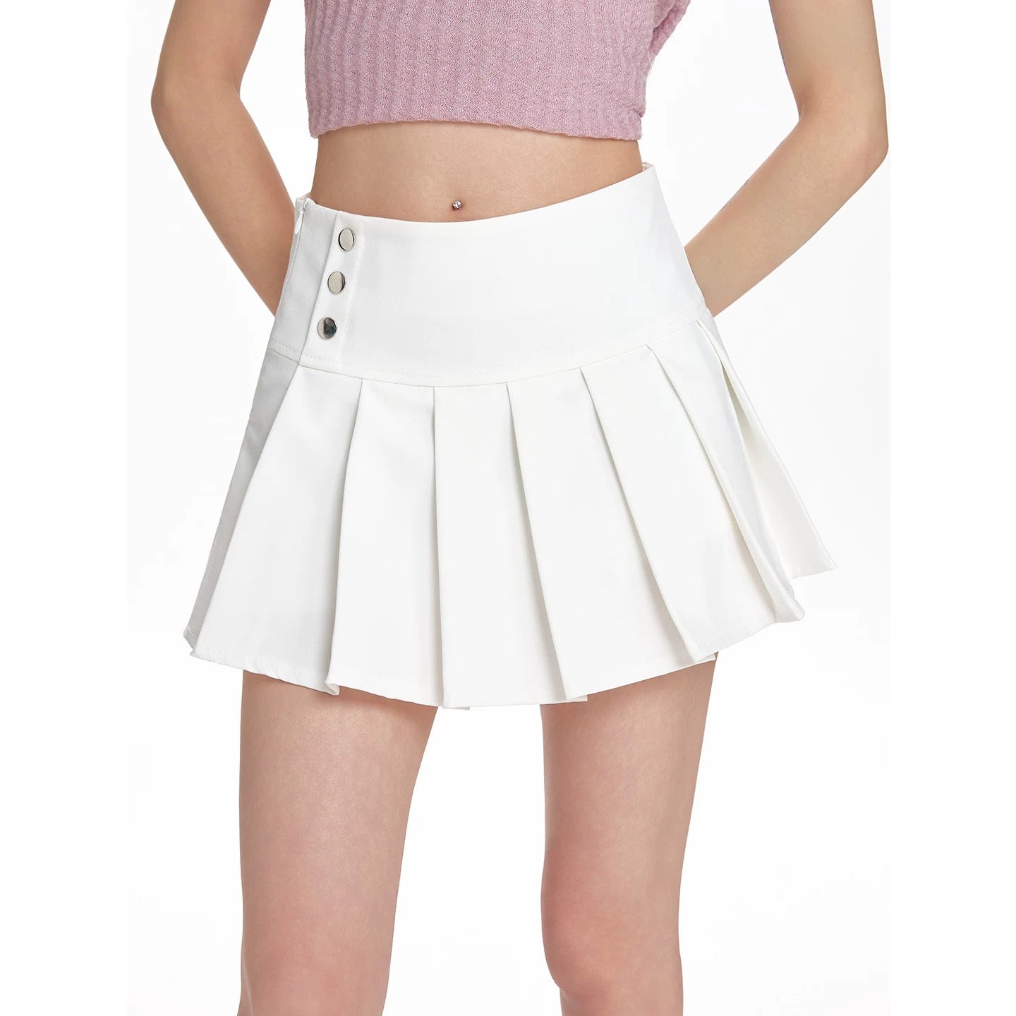 Black Pleated Mini Skort / ブラックプリーツミニスカパン